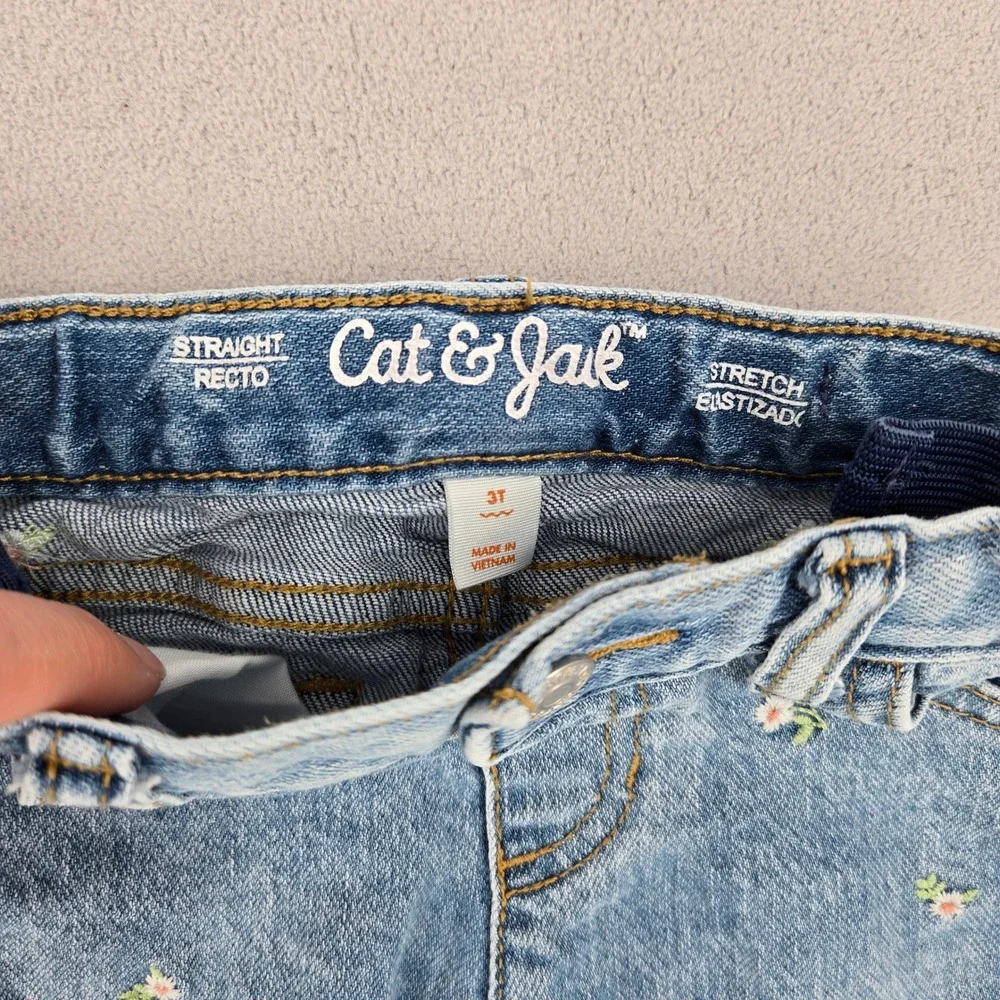 Toddler Girls Pants Lot Size 3T Cat & Jack GAP Denim Jeans Joggers 4 Piece